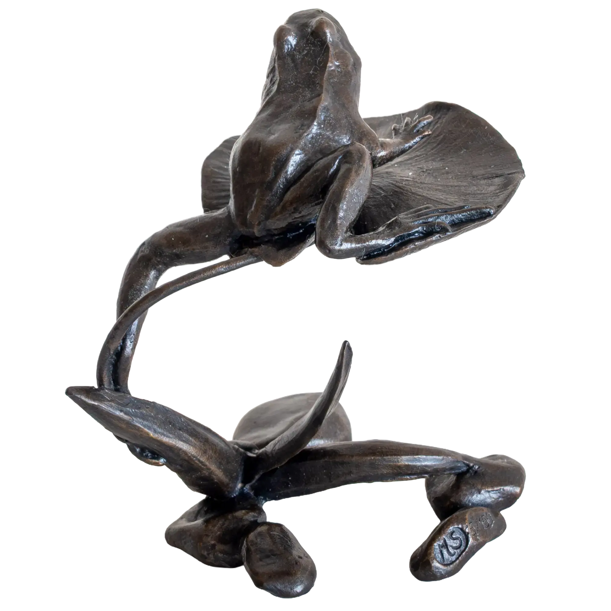 Richard Cooper Bronze Animals Collection Frog on Lily Pad Figurine