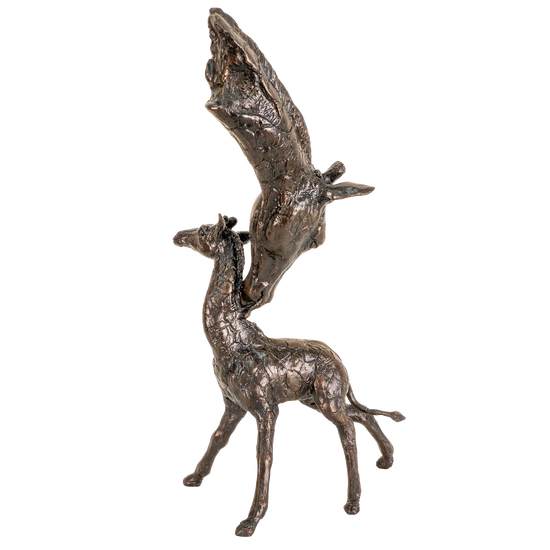 Richard Cooper Bronze Giraffe Mother & Calf Figurine