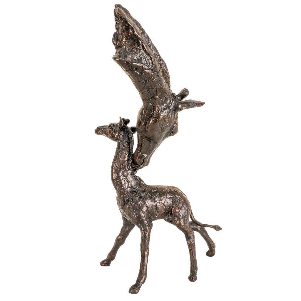 Richard Cooper Bronze Giraffe Mother & Calf Figurine