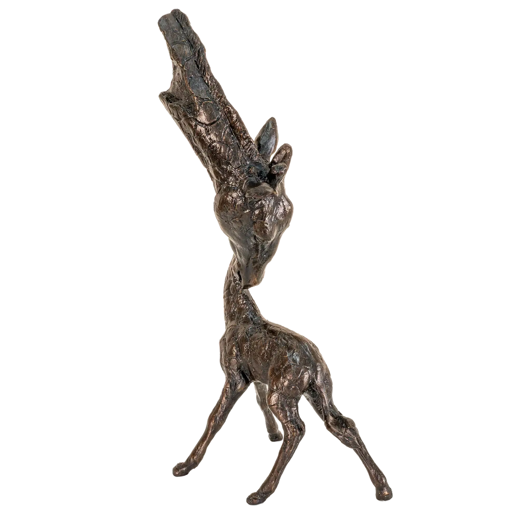Richard Cooper Bronze Giraffe Mother & Calf Figurine