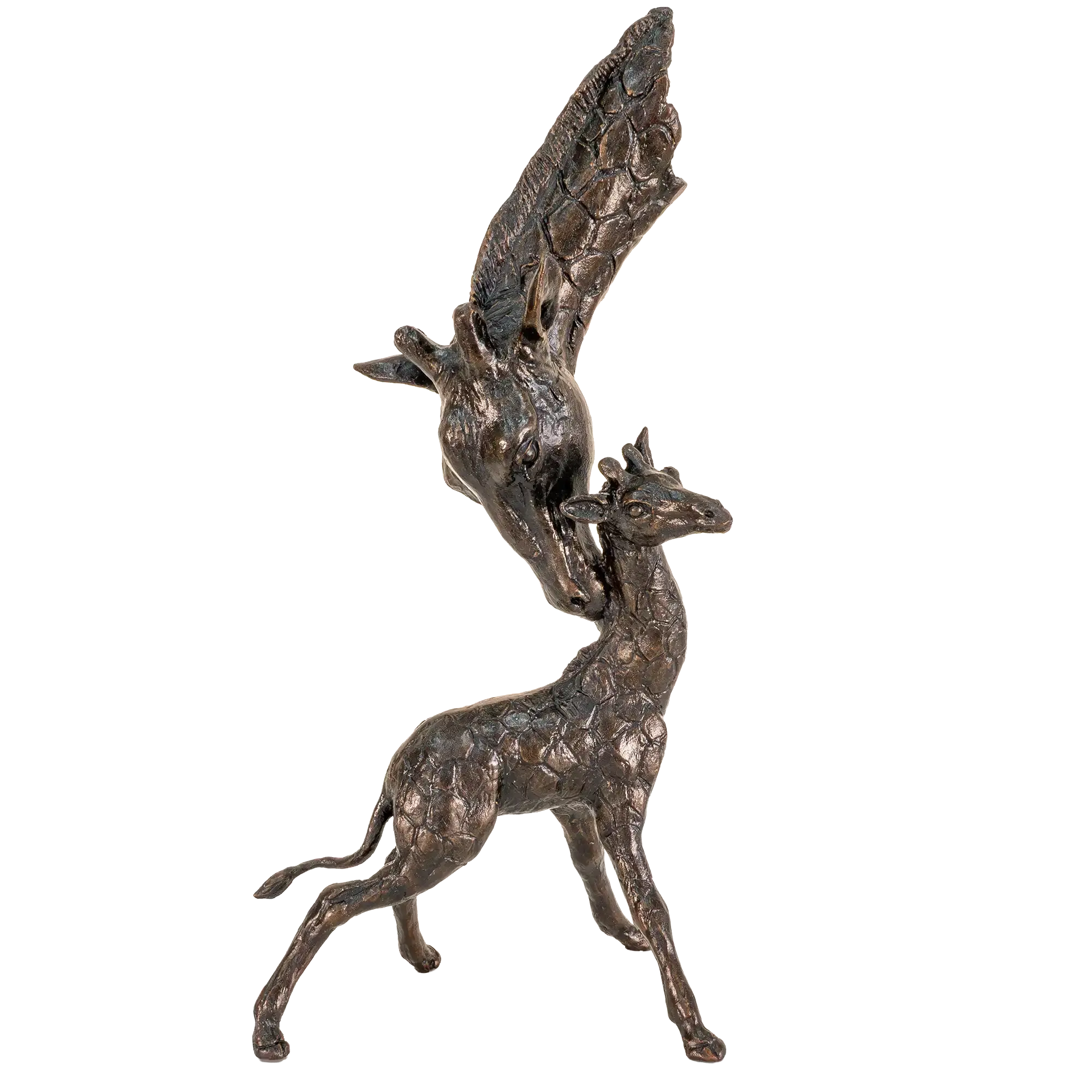 Richard Cooper Bronze Giraffe Mother & Calf Figurine