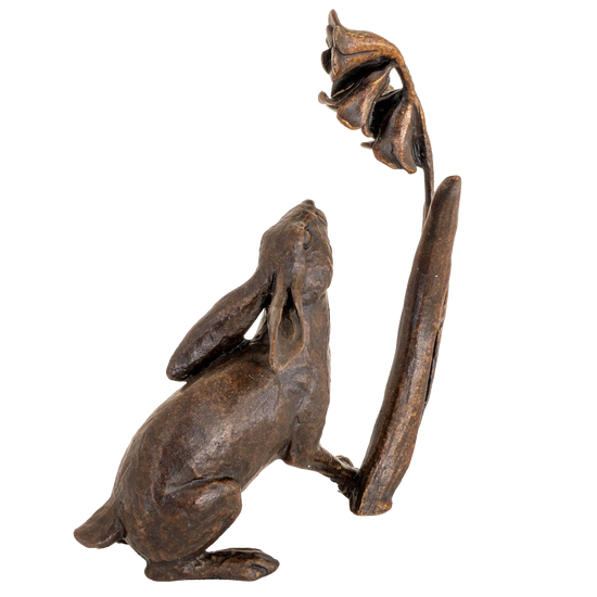 Richard Cooper Bronze Hares Collection Hare with Bluebells Figurine