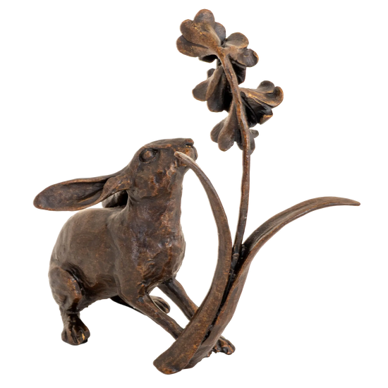 Richard Cooper Bronze Hares Collection Hare with Bluebells Figurine
