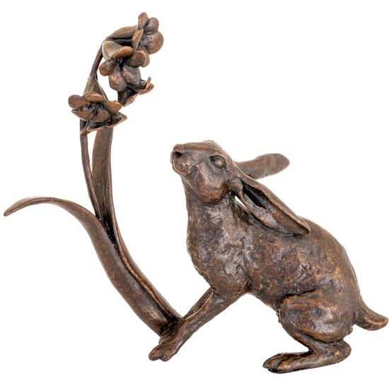 Richard Cooper Bronze Hares Collection Hare with Bluebells Figurine