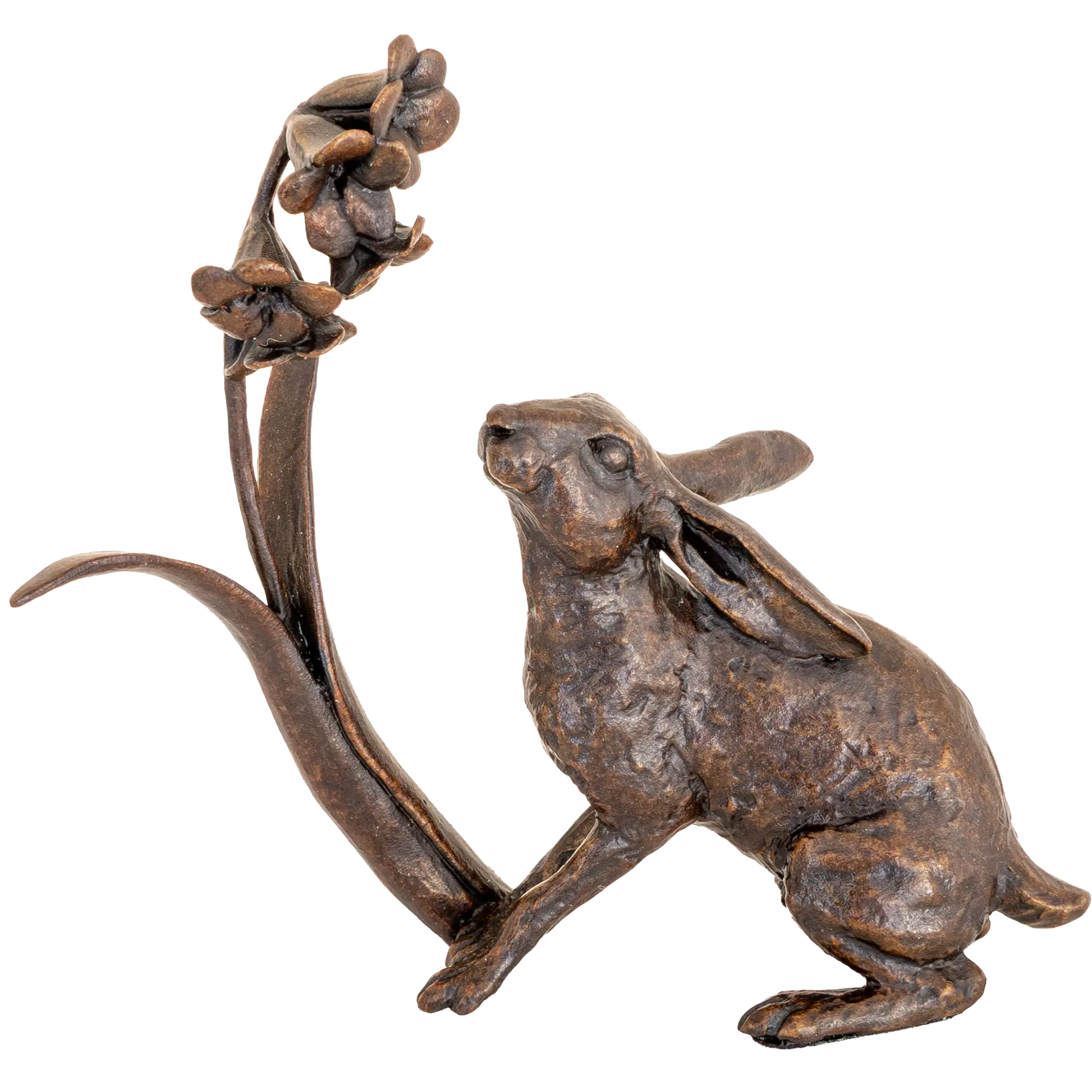 Richard Cooper Bronze Hares Collection Hare with Bluebells Figurine