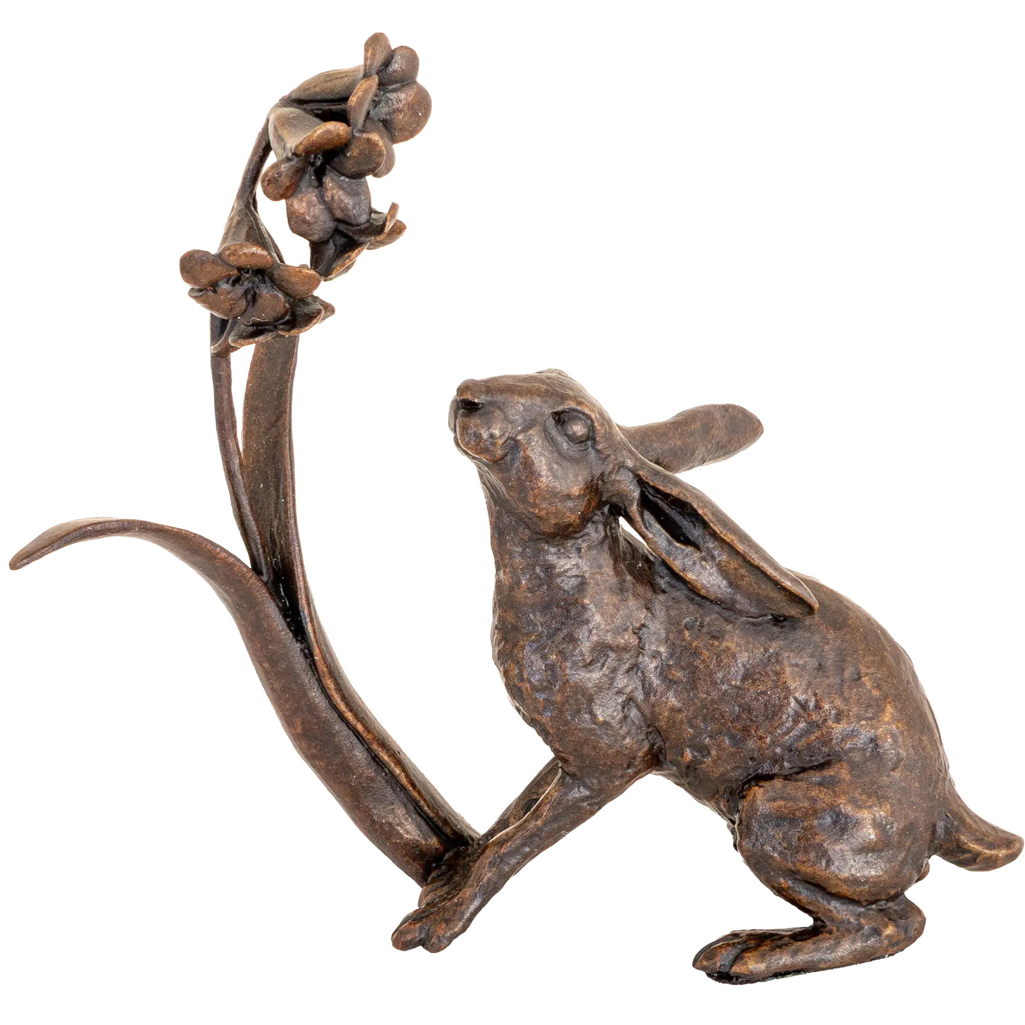 Richard Cooper Bronze Hares Collection Hare with Bluebells Figurine