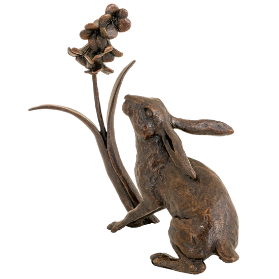 Richard Cooper Bronze Hares Collection Hare with Bluebells Figurine