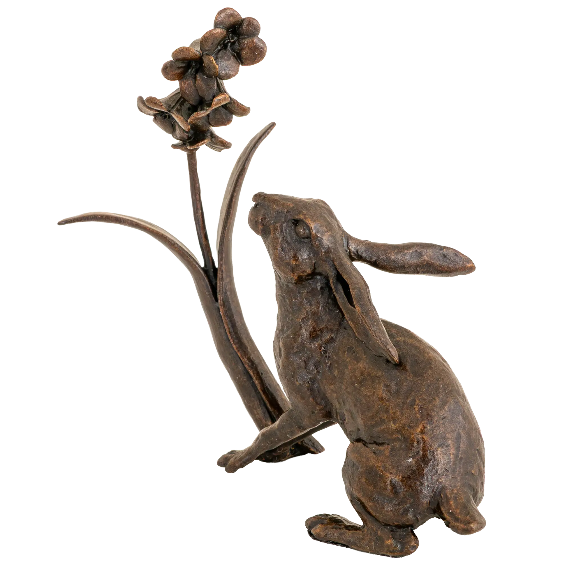 Richard Cooper Bronze Hares Collection Hare with Bluebells Figurine