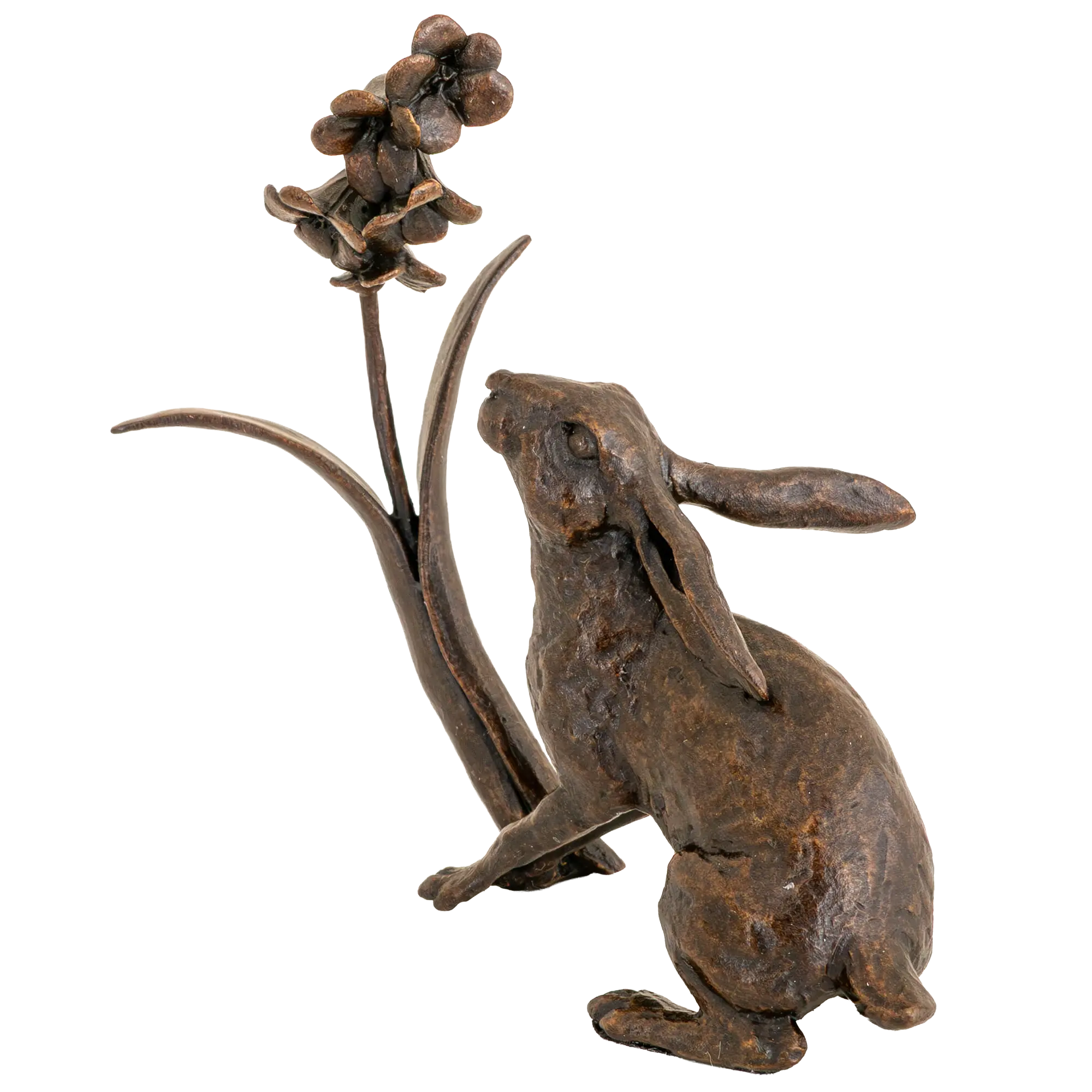 Richard Cooper Bronze Hares Collection Hare with Bluebells Figurine