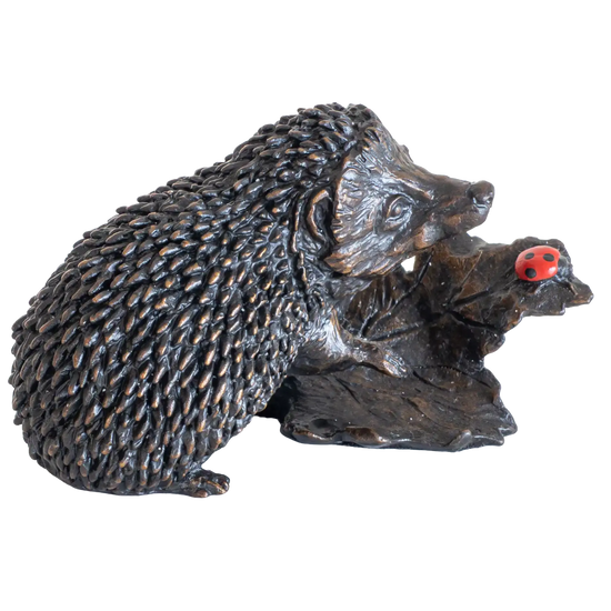Richard Cooper Bronze Animals Collection Hedgehog with Ladybug Figurine