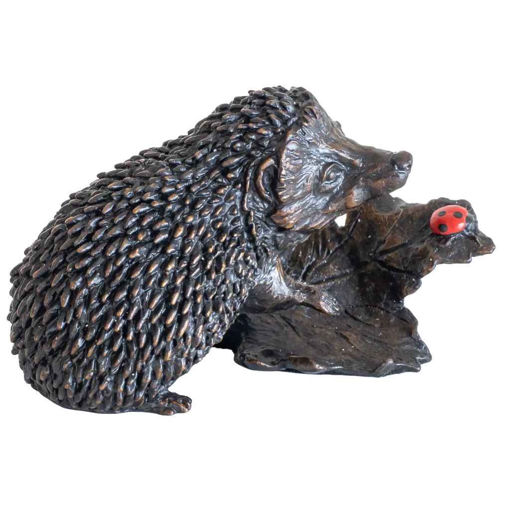 Richard Cooper Bronze Animals Collection Hedgehog with Ladybug Figurine