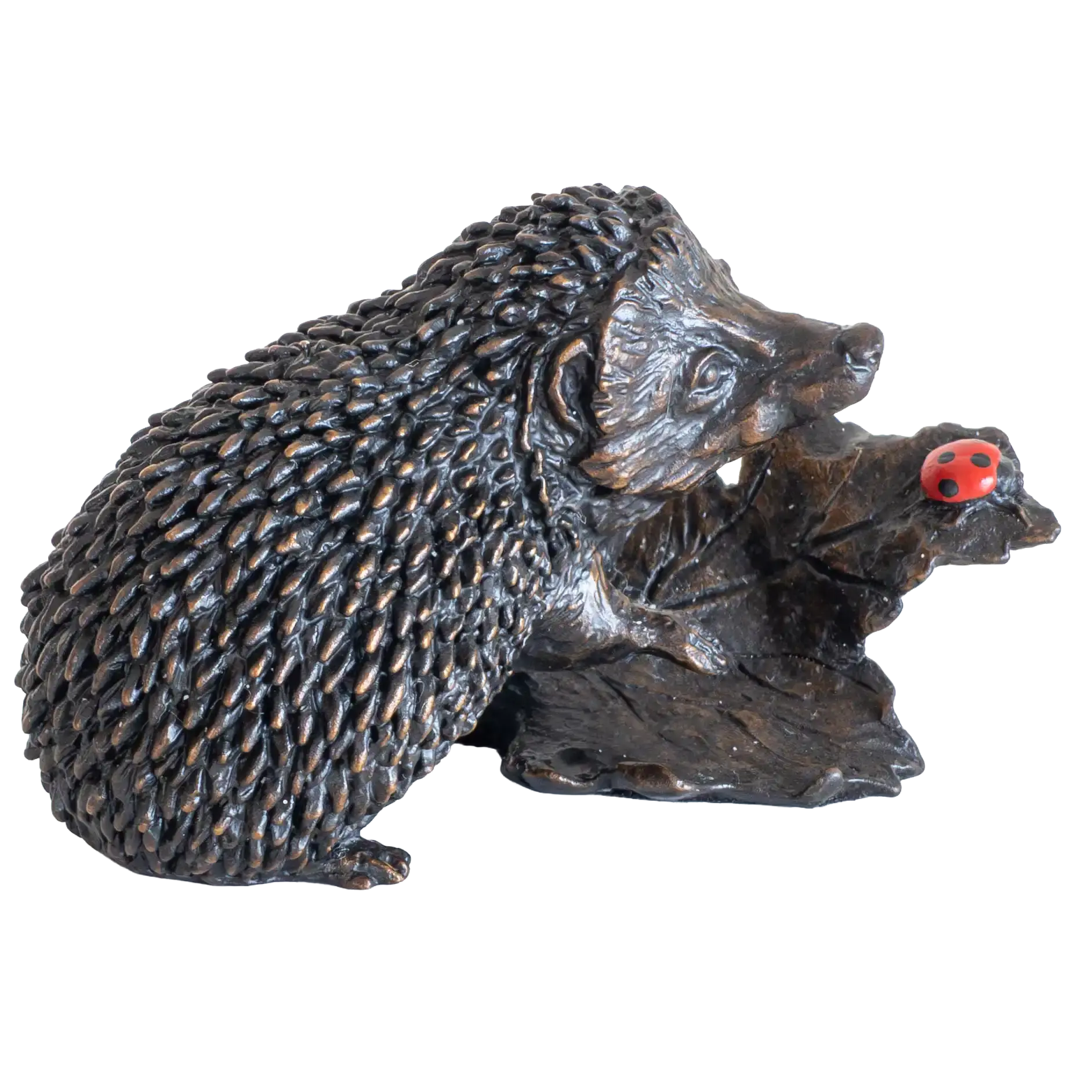 Richard Cooper Bronze Animals Collection Hedgehog with Ladybug Figurine