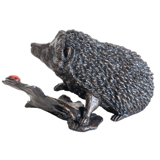 Richard Cooper Bronze Animals Collection Hedgehog with Ladybug Figurine