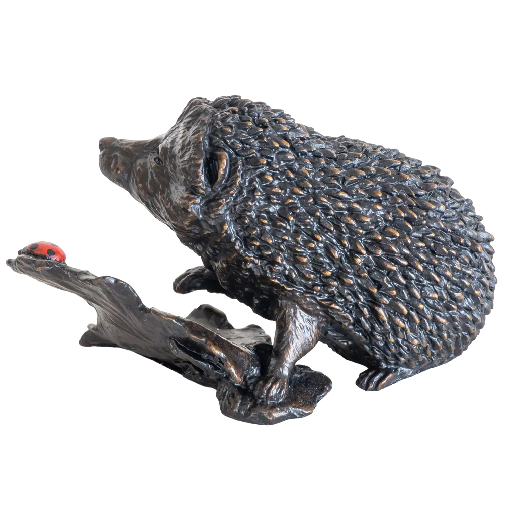 Richard Cooper Bronze Animals Collection Hedgehog with Ladybug Figurine