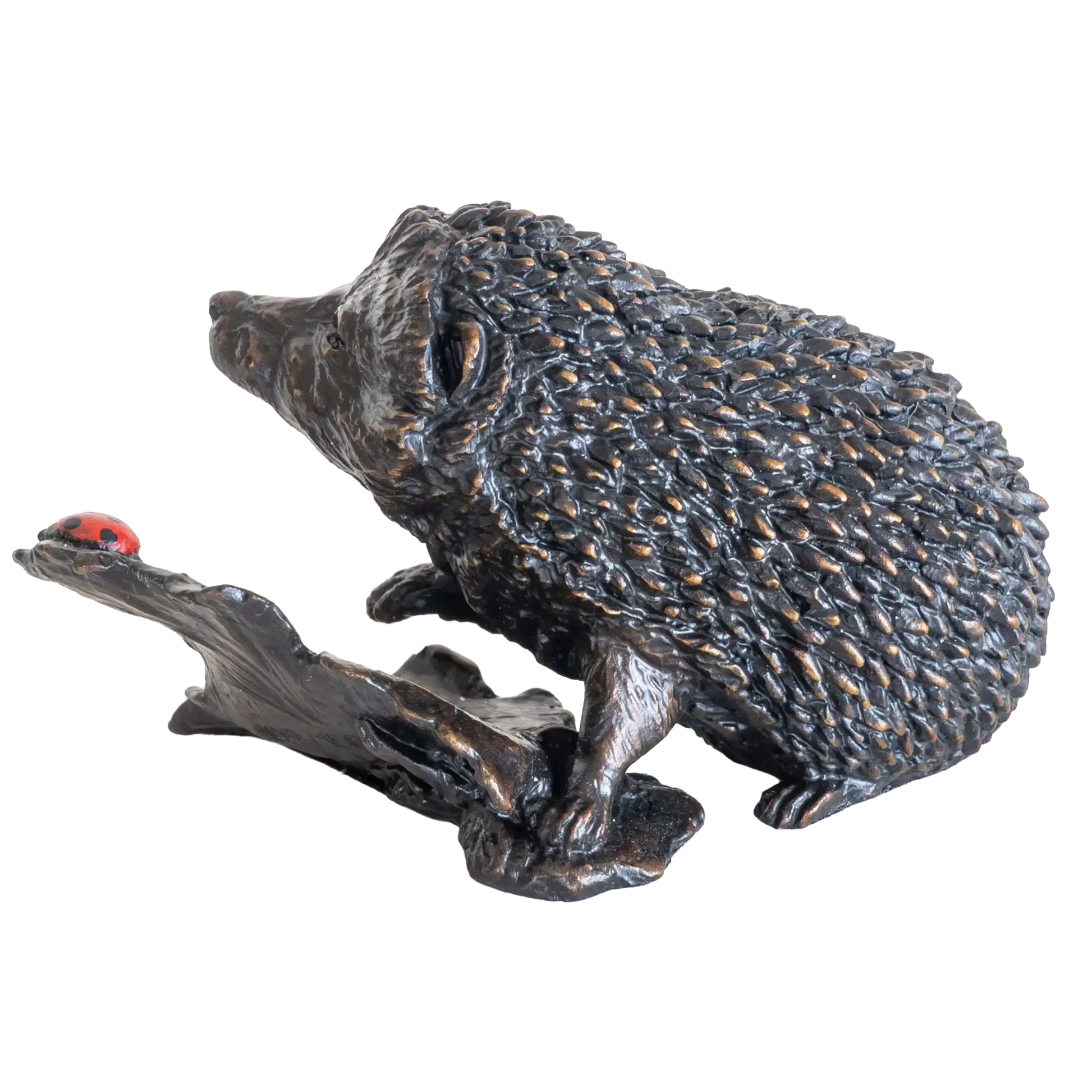 Richard Cooper Bronze Animals Collection Hedgehog with Ladybug Figurine