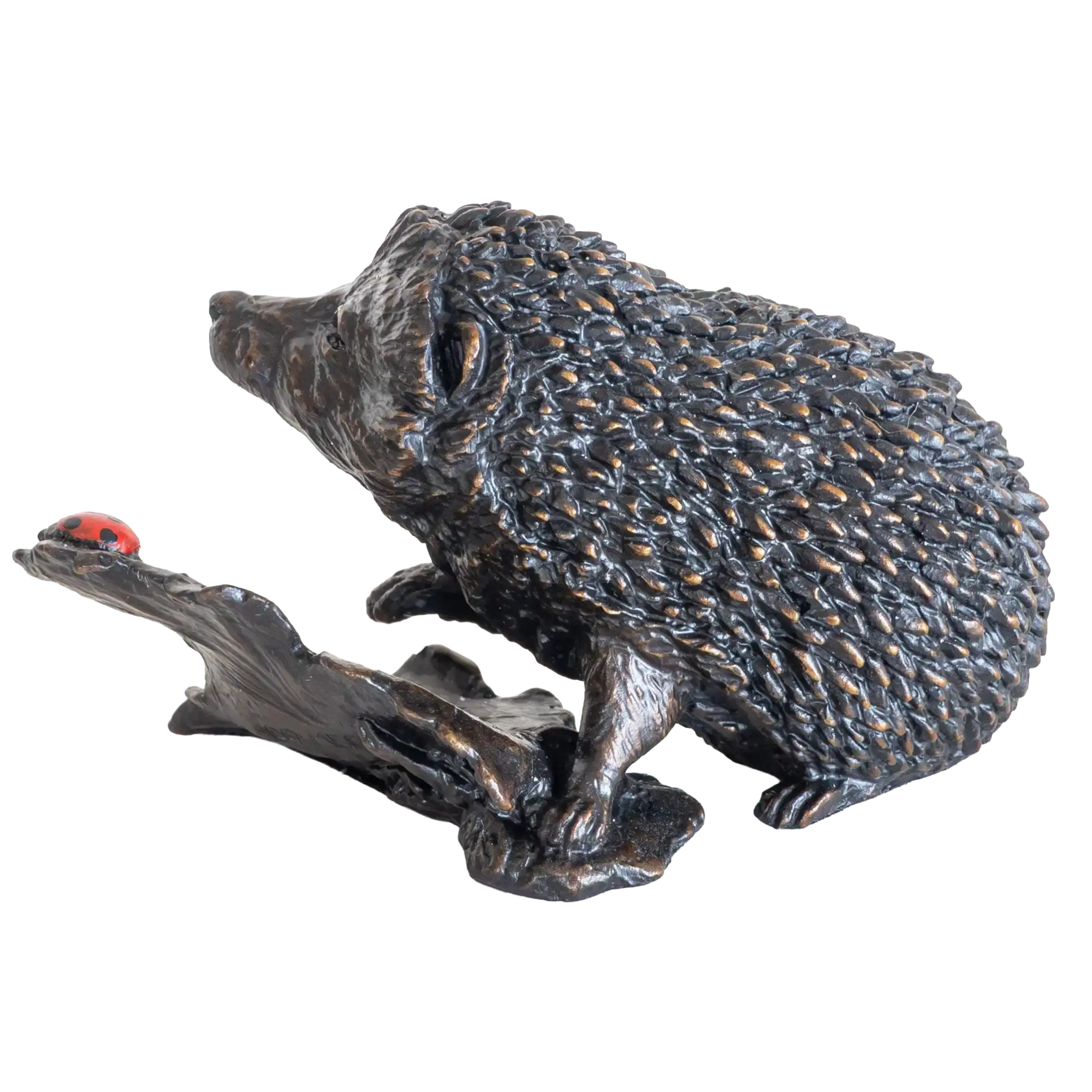 Richard Cooper Bronze Animals Collection Hedgehog with Ladybug Figurine