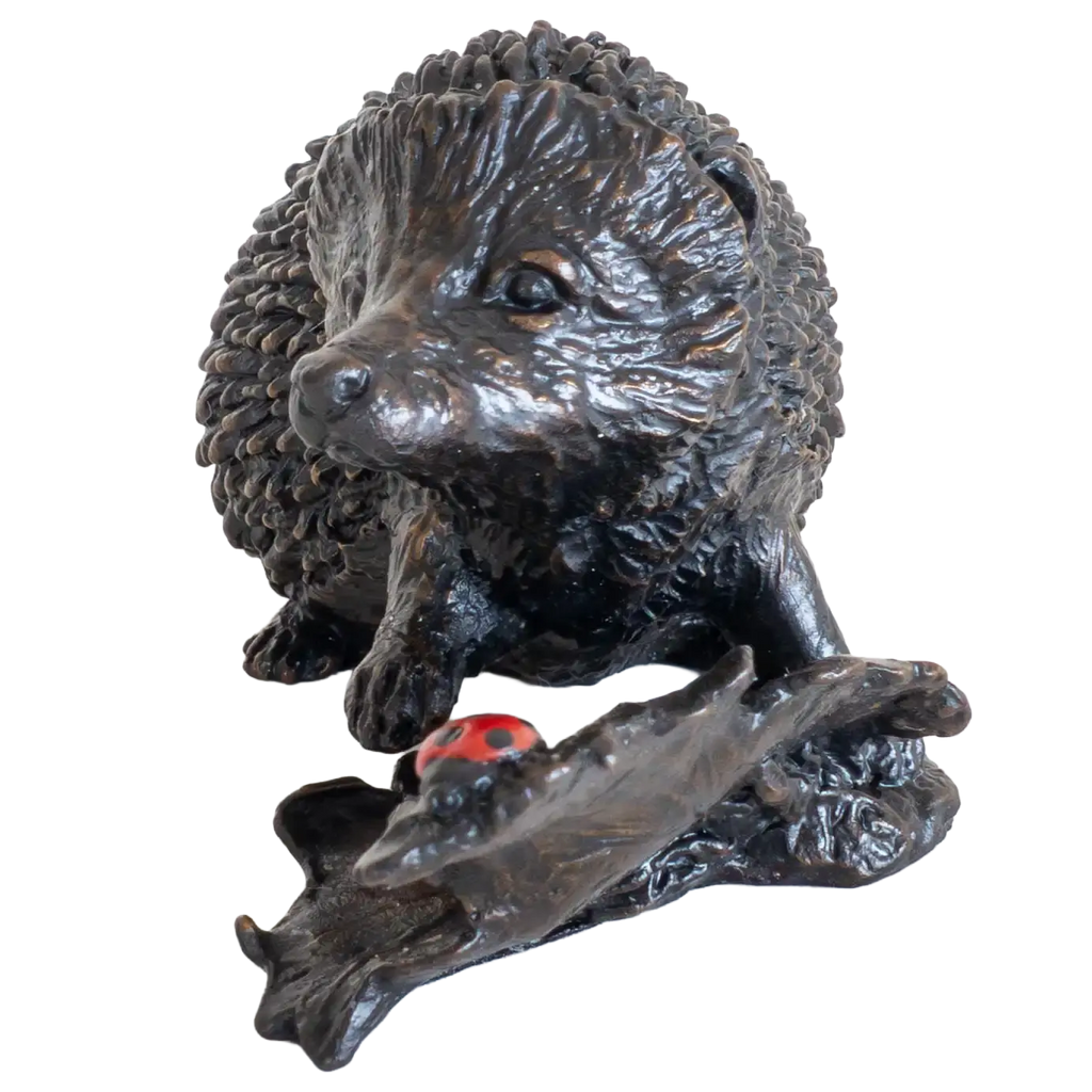 Richard Cooper Bronze Animals Collection Hedgehog with Ladybug Figurine