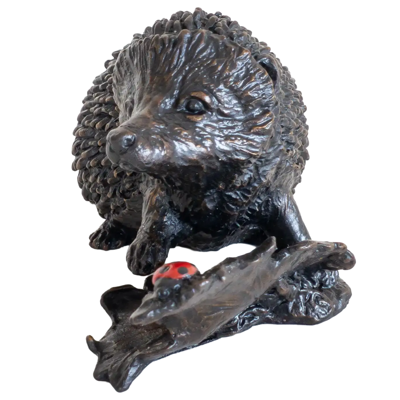 Richard Cooper Bronze Animals Collection Hedgehog with Ladybug Figurine