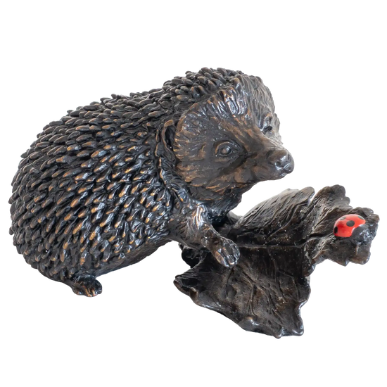 Richard Cooper Bronze Animals Collection Hedgehog with Ladybug Figurine