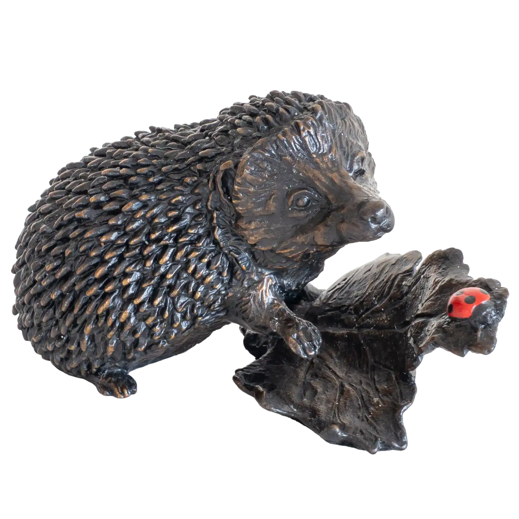 Richard Cooper Bronze Animals Collection Hedgehog with Ladybug Figurine