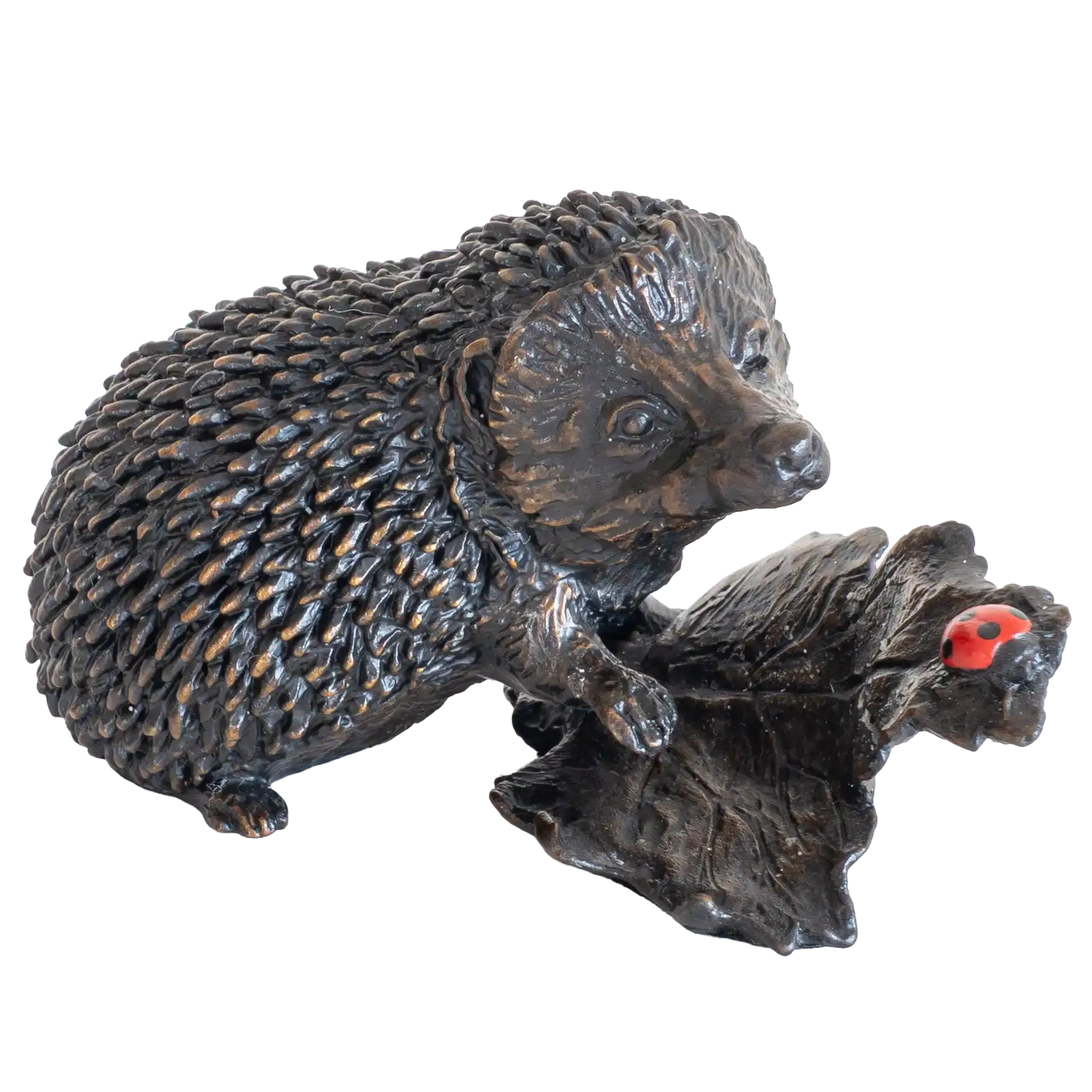 Richard Cooper Bronze Animals Collection Hedgehog with Ladybug Figurine