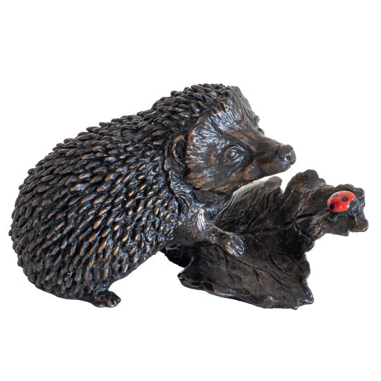 Richard Cooper Bronze Animals Collection Hedgehog with Ladybug Figurine