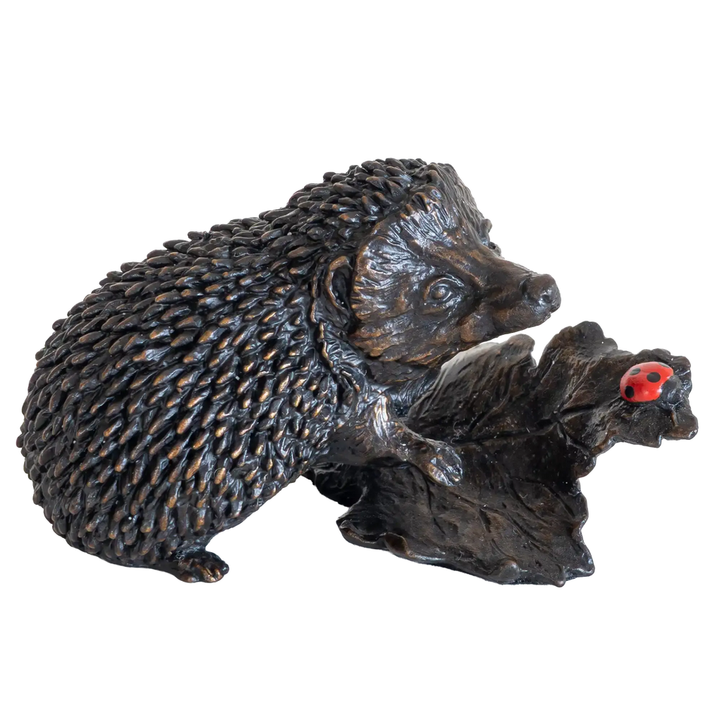 Richard Cooper Bronze Animals Collection Hedgehog with Ladybug Figurine