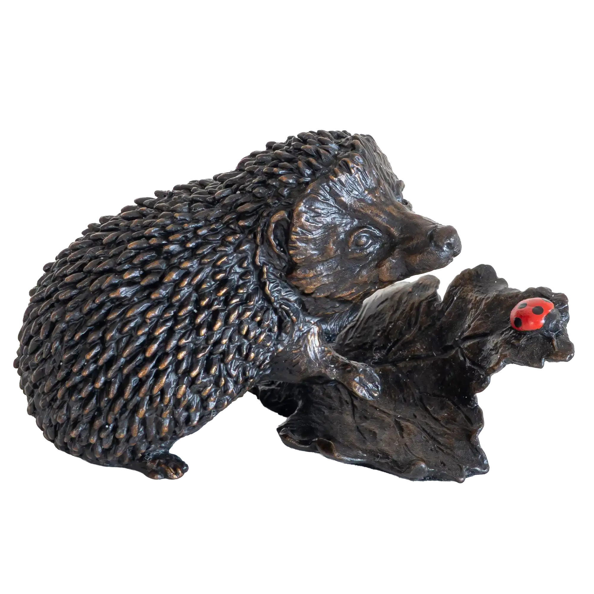 Richard Cooper Bronze Animals Collection Hedgehog with Ladybug Figurine