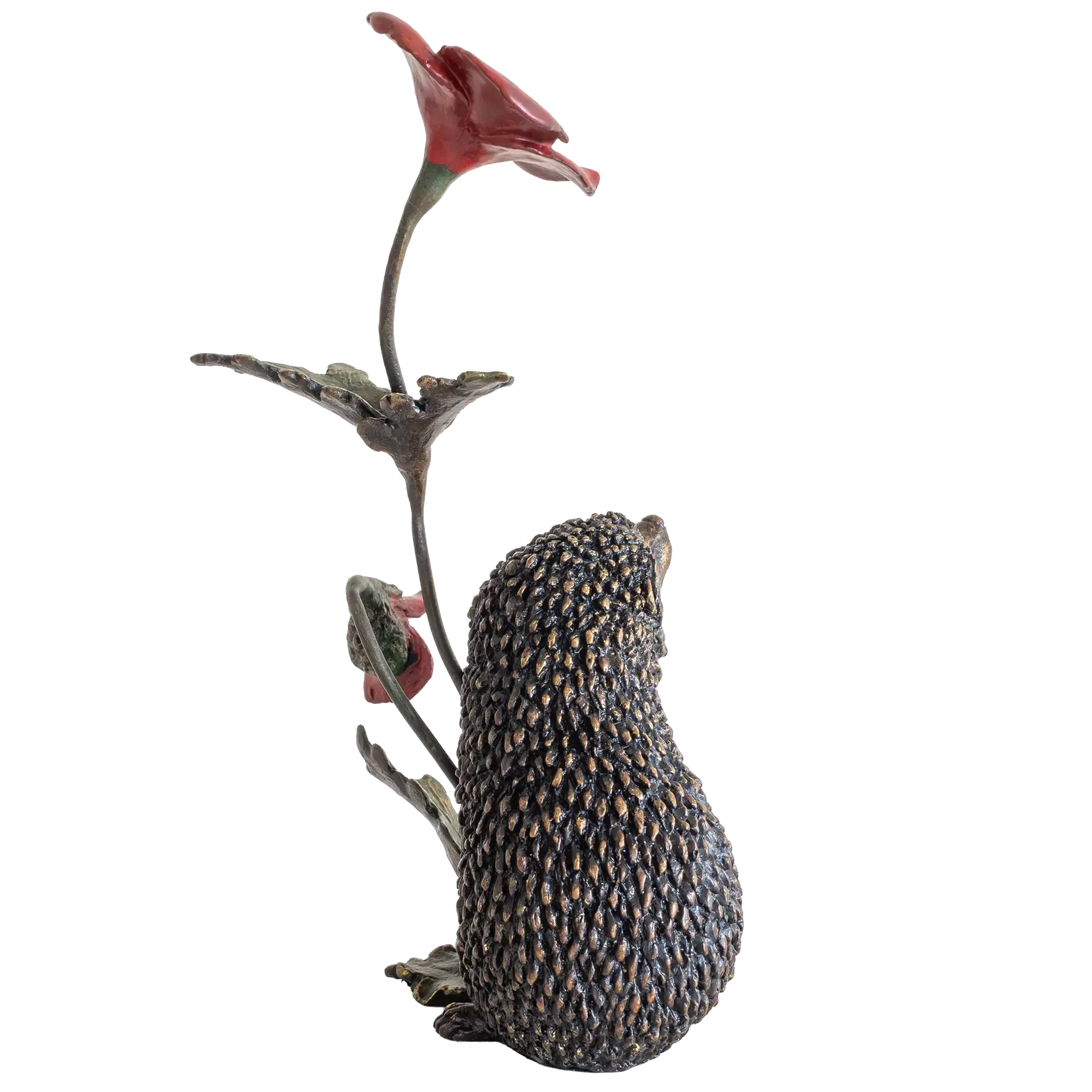 Richard Cooper Bronze Animals Collection Hedgehog with Poppy
