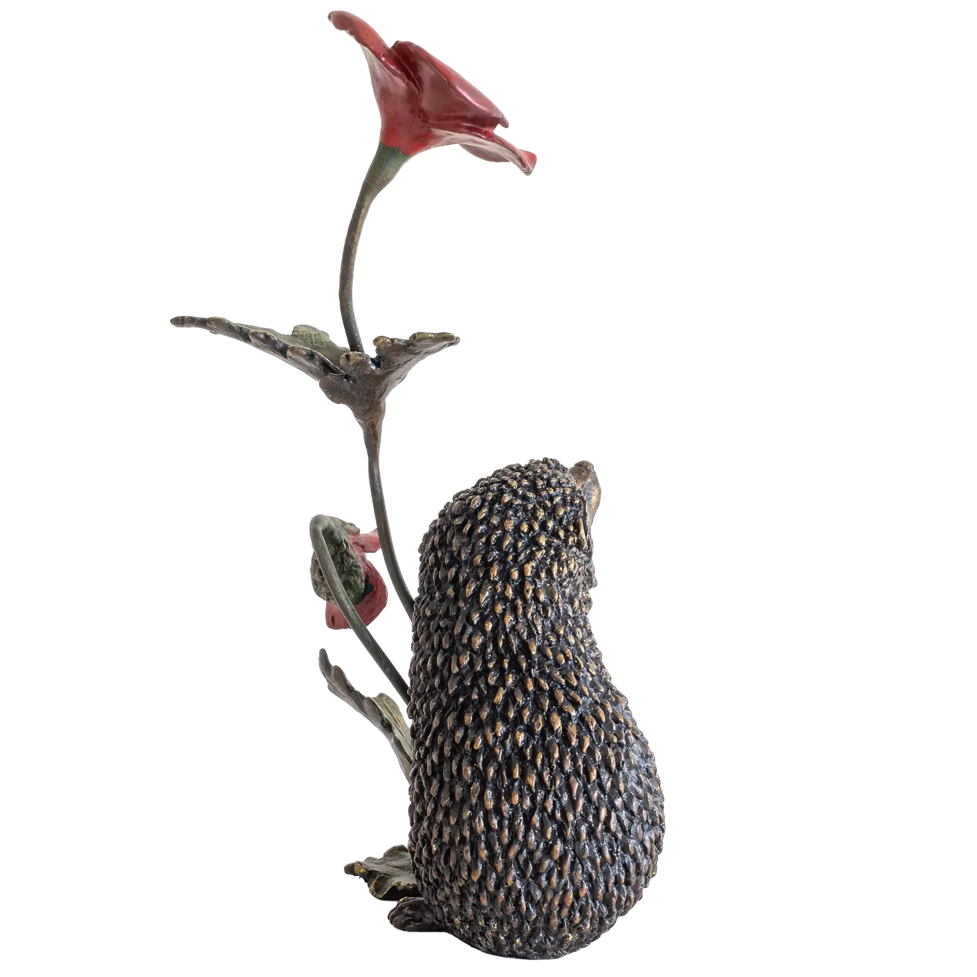 Richard Cooper Bronze Animals Collection Hedgehog with Poppy