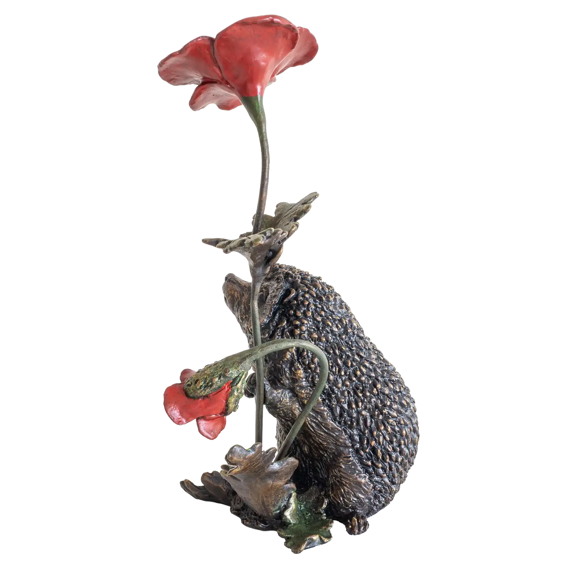 Richard Cooper Bronze Animals Collection Hedgehog with Poppy