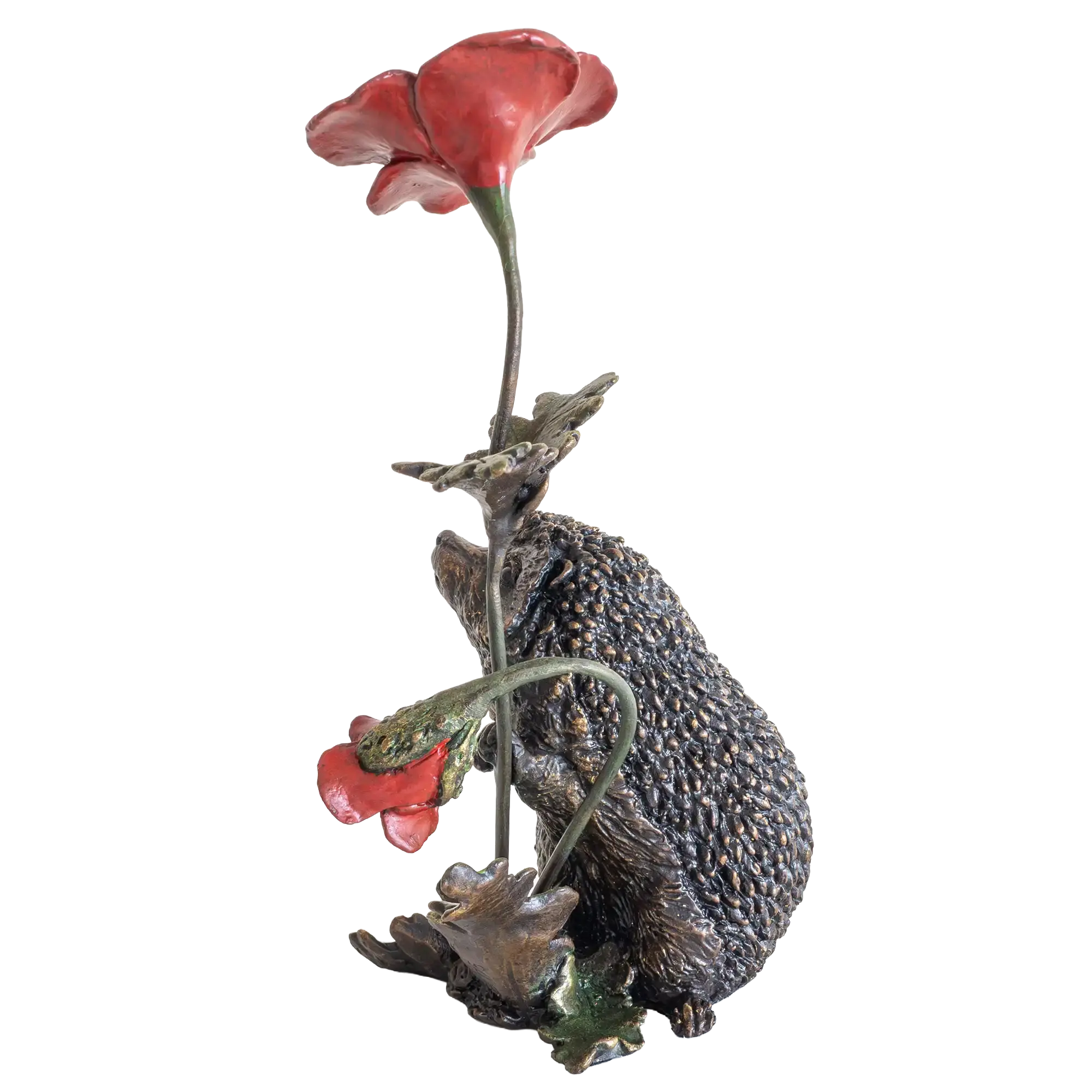 Richard Cooper Bronze Animals Collection Hedgehog with Poppy
