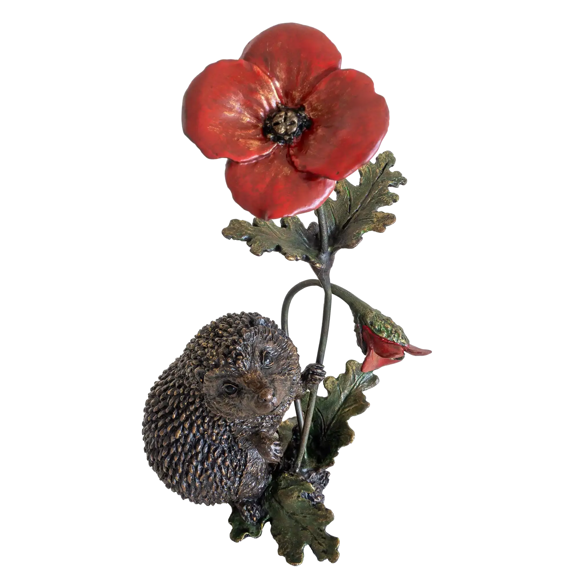 Richard Cooper Bronze Animals Collection Hedgehog with Poppy