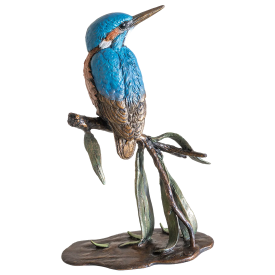 Richard Cooper Bronze Birds Collection Kingfisher with Willow
