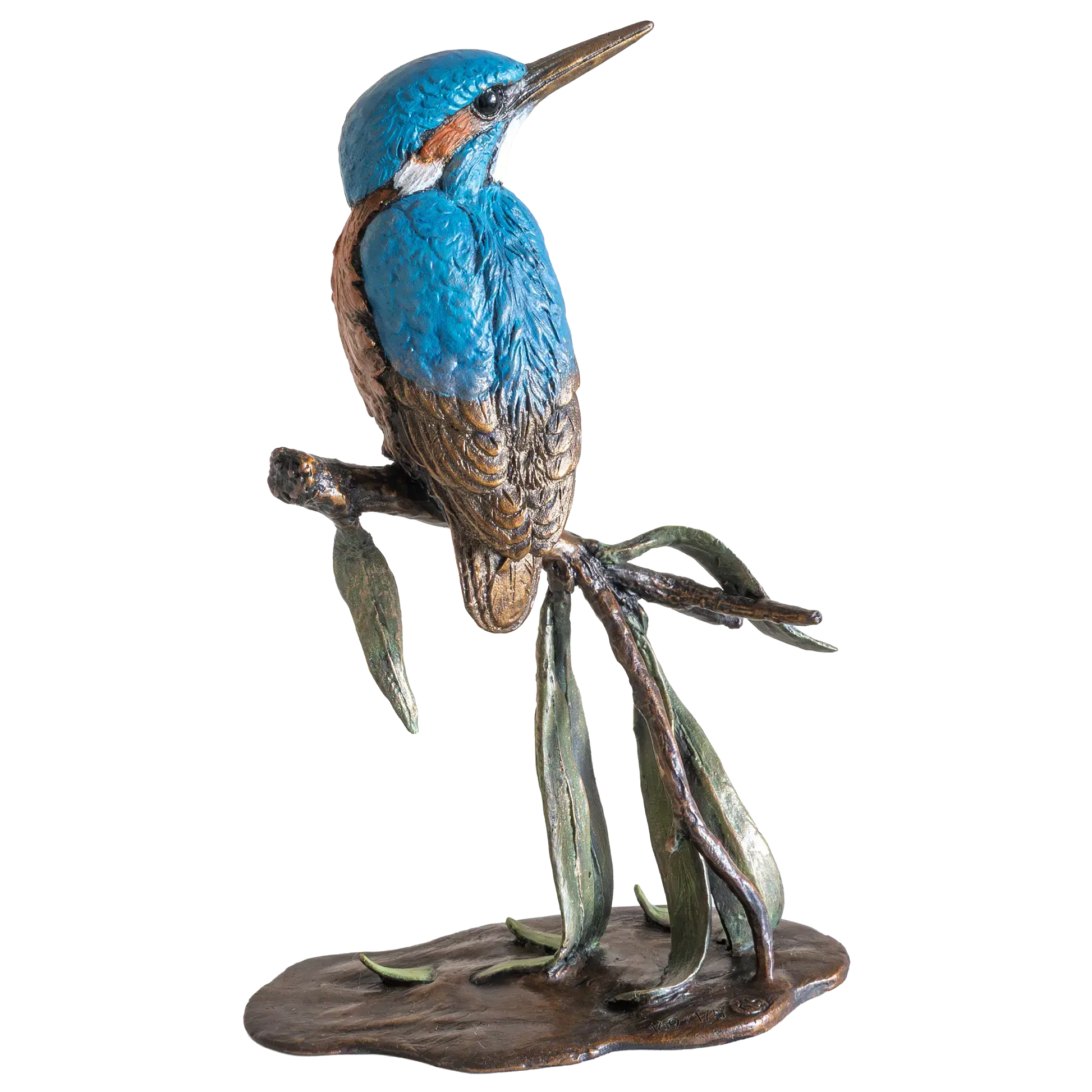 Richard Cooper Bronze Birds Collection Kingfisher with Willow