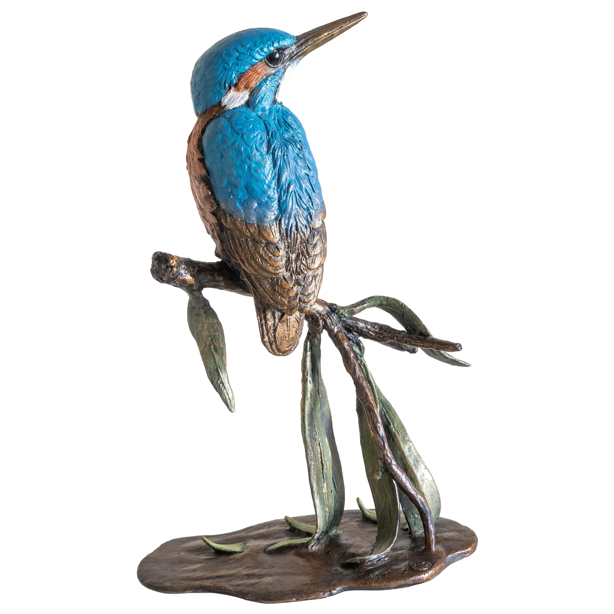 Richard Cooper Bronze Birds Collection Kingfisher with Willow