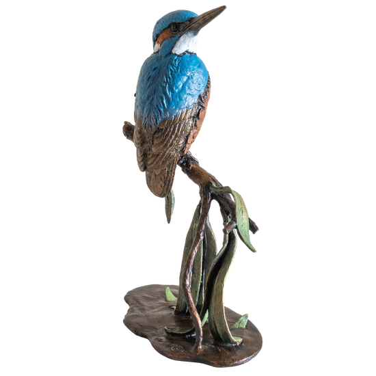 Richard Cooper Bronze Birds Collection Kingfisher with Willow