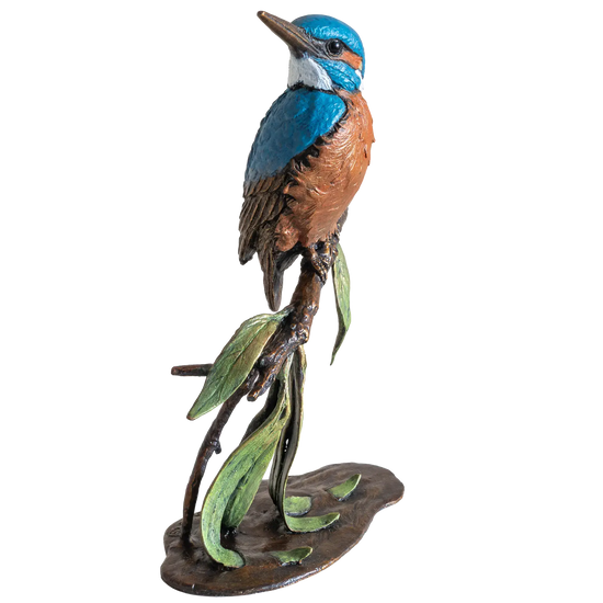 Richard Cooper Bronze Birds Collection Kingfisher with Willow