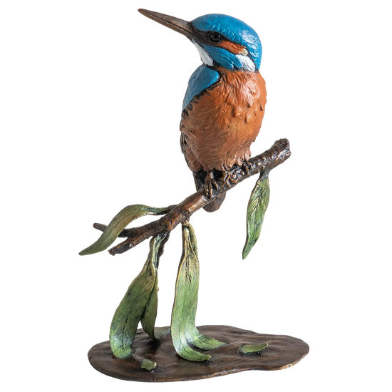 Richard Cooper Bronze Birds Collection Kingfisher with Willow