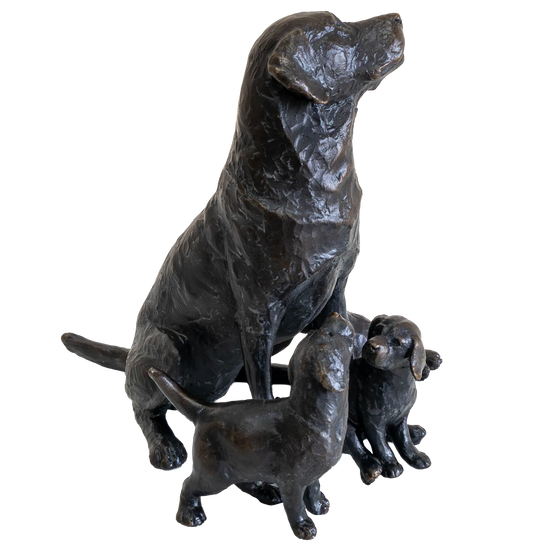 Richard Cooper Limited Edition Bronze Labrador with Puppies Figurine