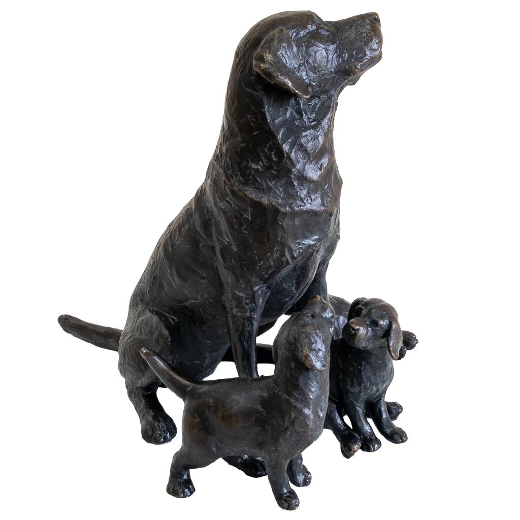 Richard Cooper Limited Edition Bronze Labrador with Puppies Figurine