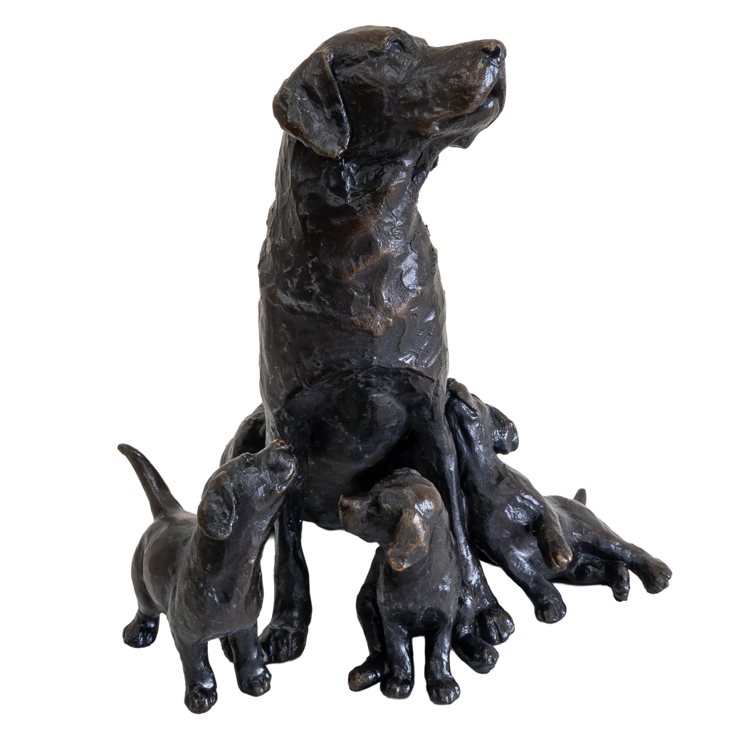Richard Cooper Limited Edition Bronze Labrador with Puppies Figurine