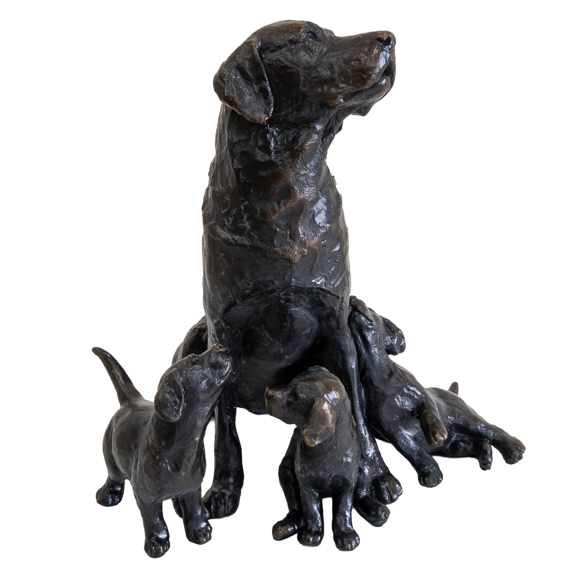 Richard Cooper Limited Edition Bronze Labrador with Puppies Figurine
