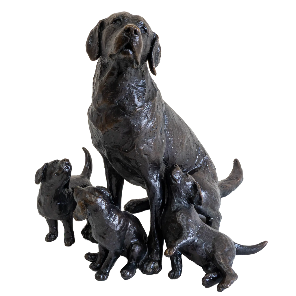 Richard Cooper Limited Edition Bronze Labrador with Puppies Figurine