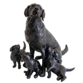 Richard Cooper Limited Edition Bronze Labrador with Puppies Figurine