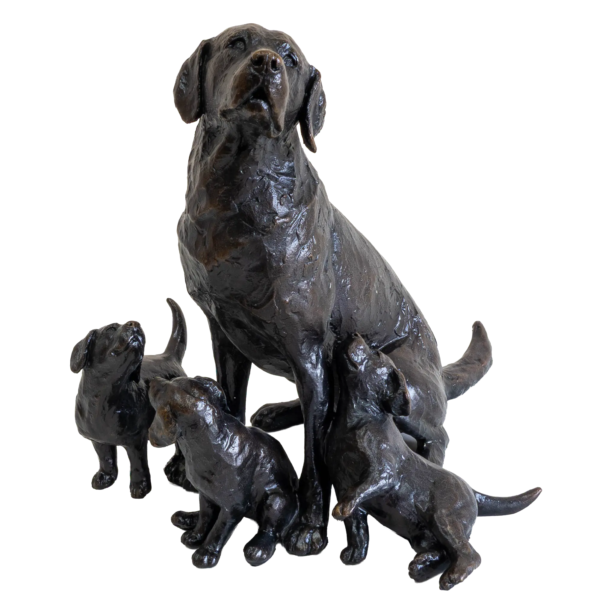 Richard Cooper Limited Edition Bronze Labrador with Puppies Figurine