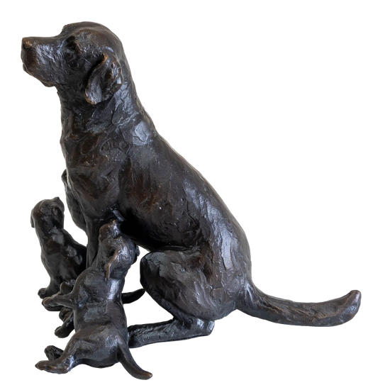 Richard Cooper Limited Edition Bronze Labrador with Puppies Figurine