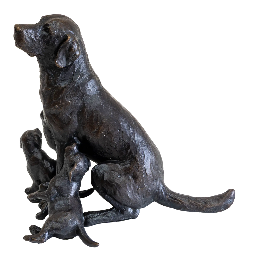 Richard Cooper Limited Edition Bronze Labrador with Puppies Figurine