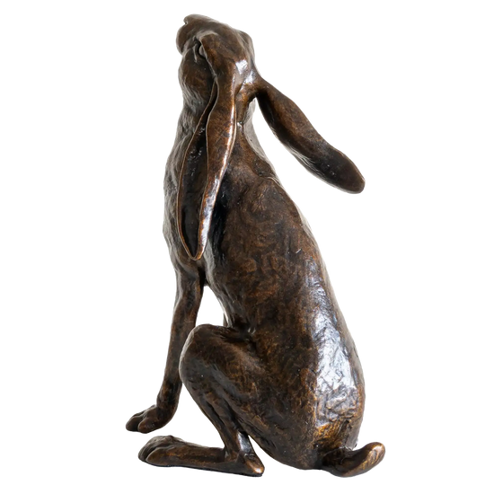 Richard Cooper Bronze Large Hare Moon Gazing Figurine