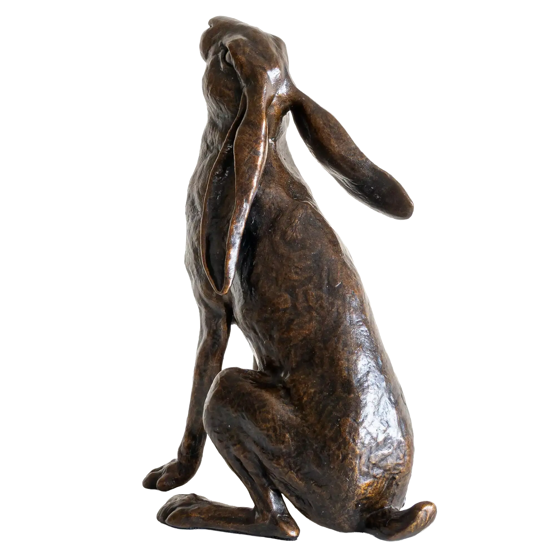 Richard Cooper Bronze Large Hare Moon Gazing Figurine